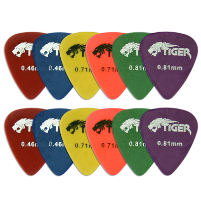 Tiger Pack of 12 Matte Guitar Picks