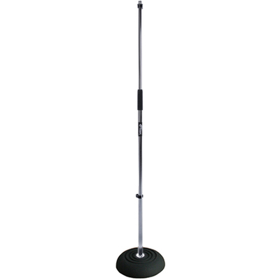 Tiger Adjustable Microphone Stand with Heavy Round Base - Chrome