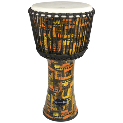 World Rhythm 11 Inch Rope Tuned Djembe Drum - Orange African Synthetic