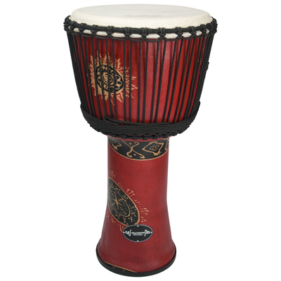 World Rhythm 8 Inch Rope Tuned Djembe Drum - Red African Synthetic