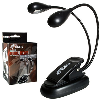 Tiger Music Stand Light with Dual Head & 2x Quality LED lights