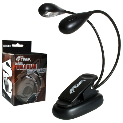 Tiger Music Stand Light with Dual Head & 4x Quality LED Lights