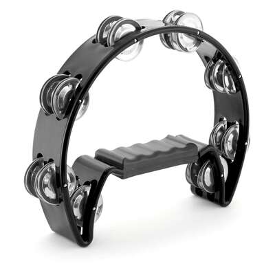 Tiger Half Moon Tambourine in Black