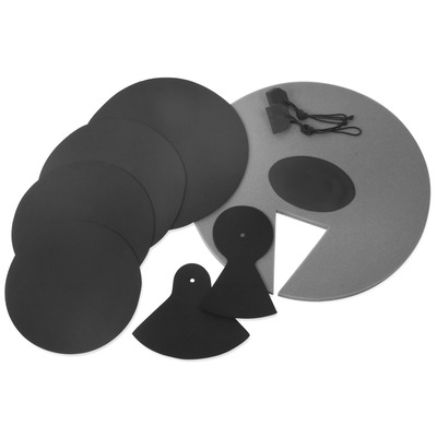 Tiger TDA35-BK Drum Kit Silencer Pad Set - Mute Pads Set for Rock Size