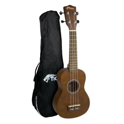 Tiger Natural Beginner Soprano Ukulele with Bag