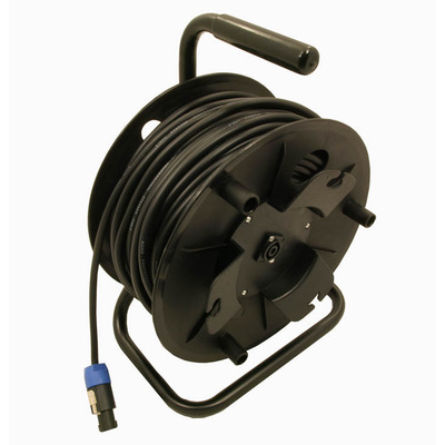 Speaker Lead On Wind-Up Reel 50m Cable - Free Plug to Fixed Socket