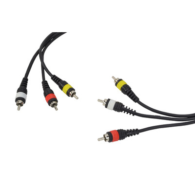 Video Lead 3 x RCA Phono 3m Cable