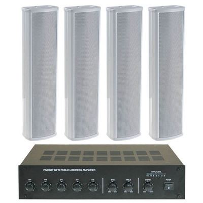 Column Speaker Small PA System - 4 Speaker