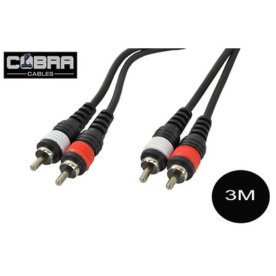 2 X Phono RCA To 2 X Phono RCA Leads 3m