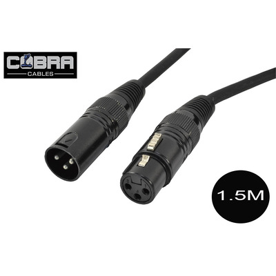 3 Pin DMX Lead 1.5M XLR Male to Female