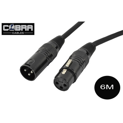 3 Pin DMX Lead 6M XLR Male to Female