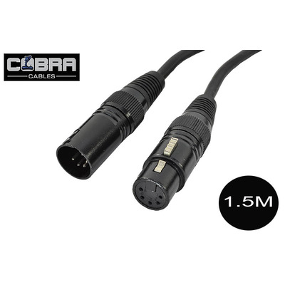 5 Pin DMX Lead 1.5M XLR Male to Female