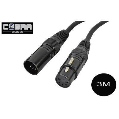 5 Pin DMX Lead 3M XLR Male to Female