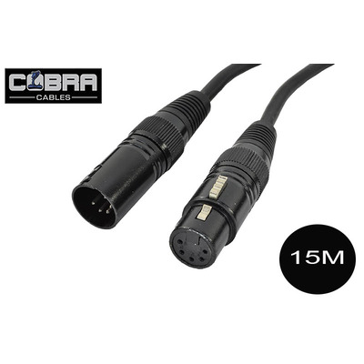 5 Pin DMX Lead 15M XLR Male to Female