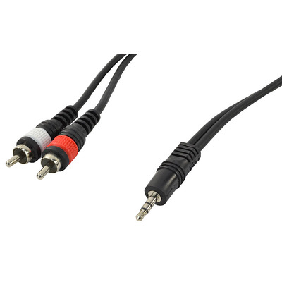 3.5mm Stereo Jack To 2 X Phono RCA Lead 3m