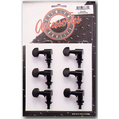 Electric Guitar Machine Heads 6 In Line Black