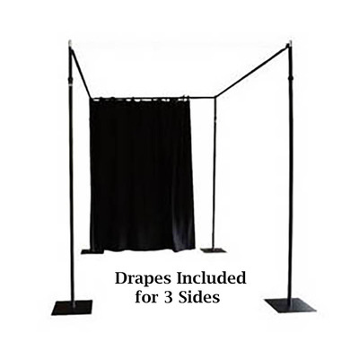 U Shape Drape Suspension System 3 x 9 x 3m with Black Drapes