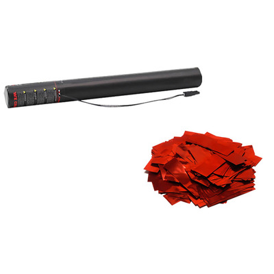 Electric Metallic Confetti Cannon 50cm Red