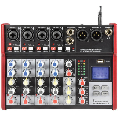 6 Channel Compact Mixer with USB & Bluetooth