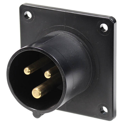 16A 230V 2P+E Black Appliance Inlet