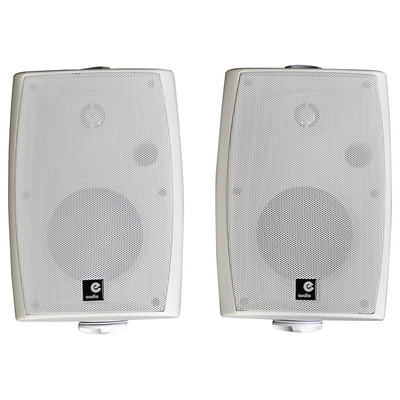 60W Wall Mounted Active Speakers with Bluetooth & Auxiliary Input - White