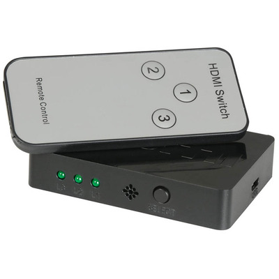 Mini HDMI Switch 3x1 with IR Remote Control