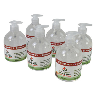 Hand Sanitiser 500ml Pack of 6 with Pump Top