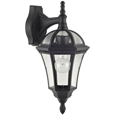 Black Lantern Wall Light 240V E27