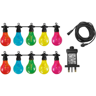 Party Lights with 10 Multi-Coloured Lamps 24V - 10m