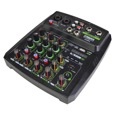 4 Channel Mixer with Bluetooth, USB and Echo