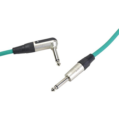 Guitar Lead Right Angle Jack to Straight Jack 3m Green