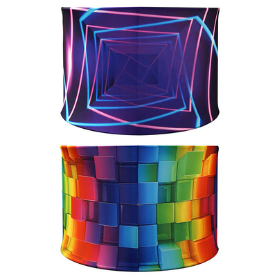 Reversible Blocks/Geometric Lycra Screen for Equinox Contour DJ Screen.