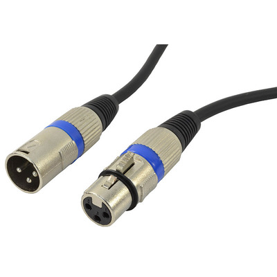 15M XLR to XLR Lead 3pin Male to Female Black