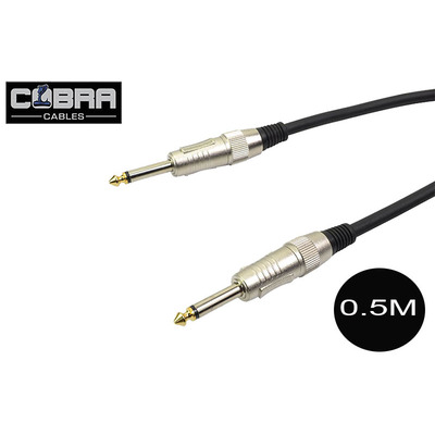 1/4" (6.35mm) Mono Jack to Jack Cable 0.5m