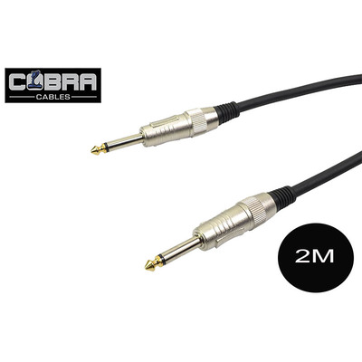 1/4" (6.35mm) Mono Jack to Jack Cable Black 2m