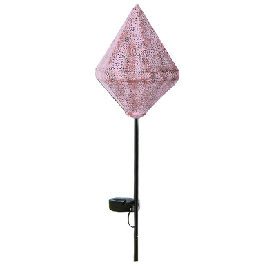 Solar LED Garden Spike Light with Oriental Design- Pack of 4 Pink