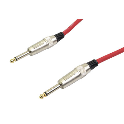 1/4" (6.35mm) Mono Jack to Jack Cable Red 3m