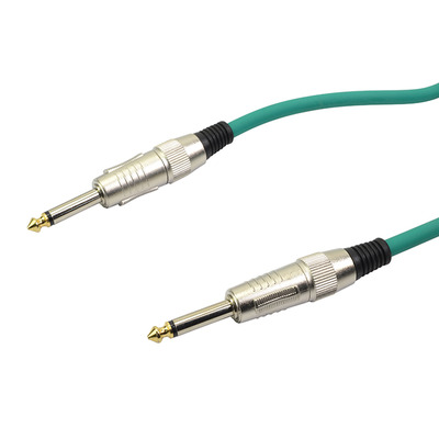 1/4" (6.35mm) Mono Jack to Jack Cable Green 3m