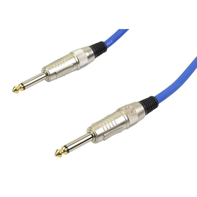 1/4" (6.35mm) Mono Jack to Jack Cable Blue 6m