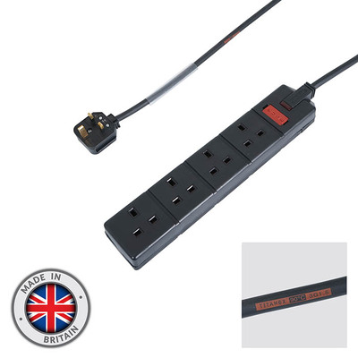 4 Way 13A Extension Lead with Titanex Rubber Cable - 5m