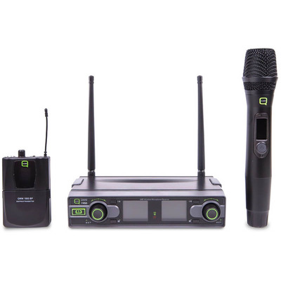 UHF Dual Channel Wireless Handheld & Beltpack Microphone System