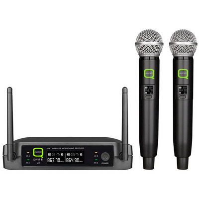 Twin Channel Handheld UHF Wireless Microphone System - 863.1/864.1MHz