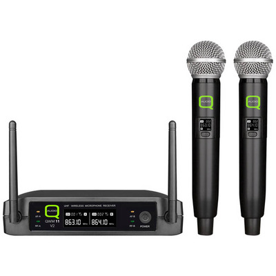 Twin Channel Handheld UHF Wireless Microphone System - 863.7/864.9MHz